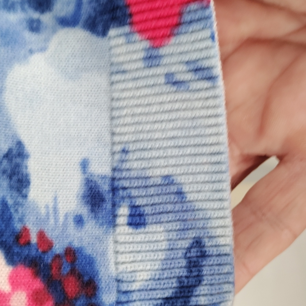 *D117 Talbots pink and blue floral print sweater PS CLEARANCE - Picture 5 of 12